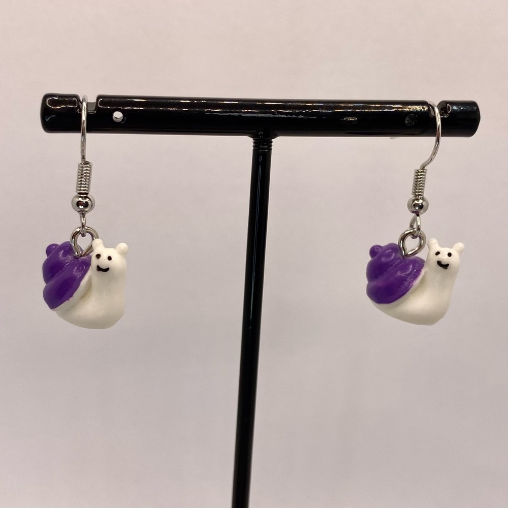 Small purple snail earrings